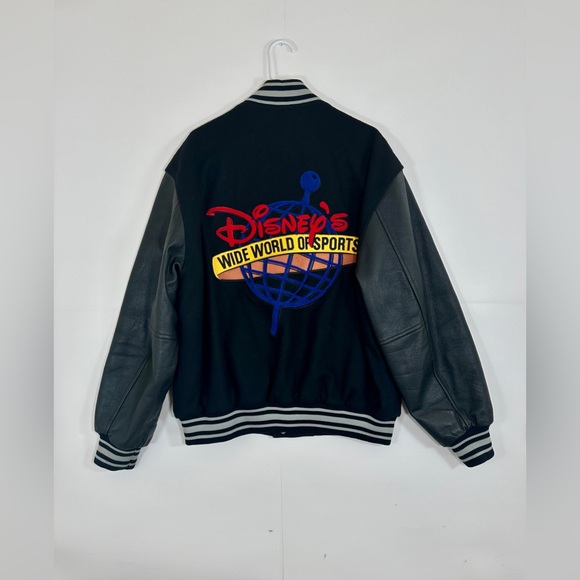 Vintage Walt Disney World of Sports DWWS Genuine Leather VTG 1990s Jacket  Size L